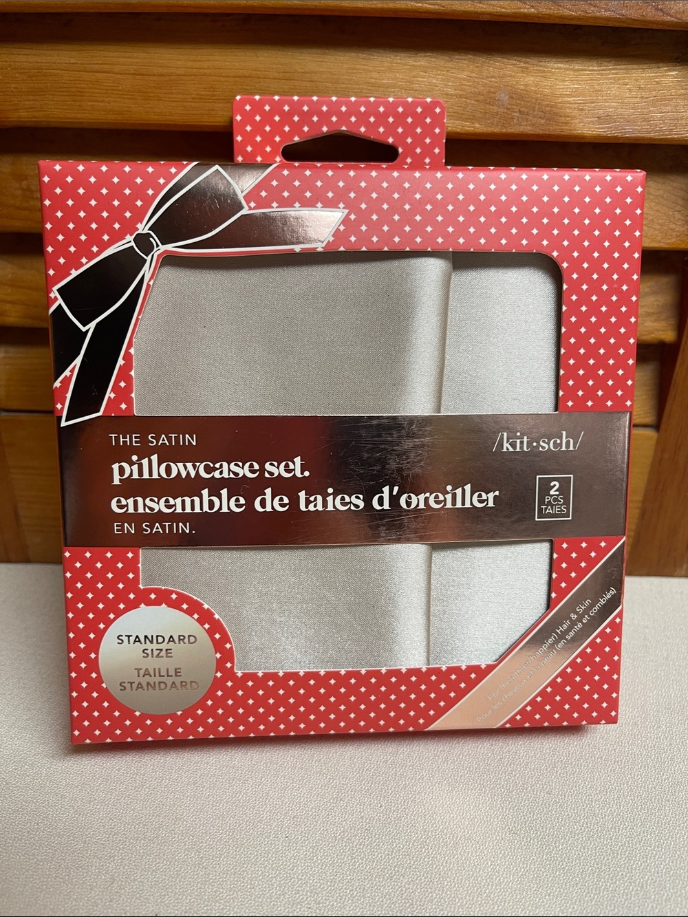 /kit·sch/ Satin Pillowcase Set -Soft Gold